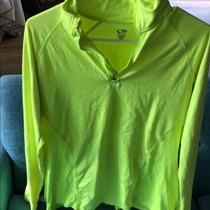 Neon yellow workout jacket